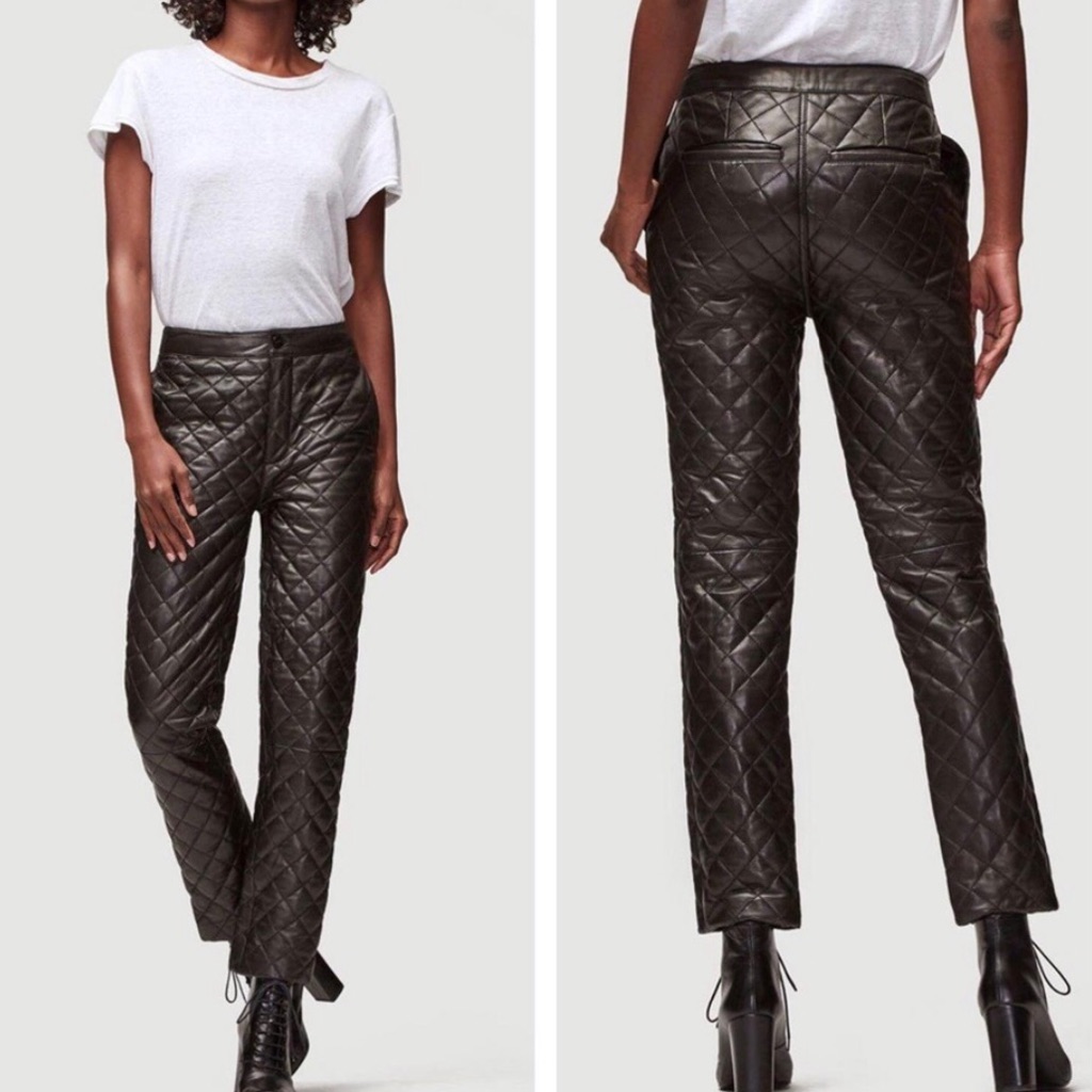 Frame Denim Quilted Leather Pants